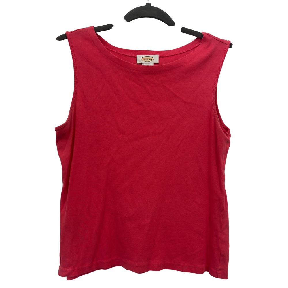 Talbots Tank Top Vintage Red 100% Cotton Ribbed Solid Sleeveless Medium